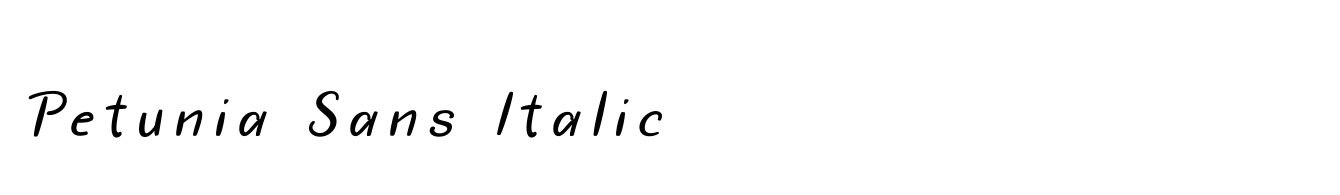 Petunia Sans Italic